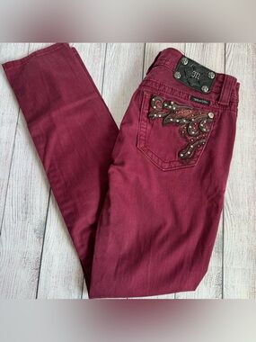 MISS ME Skinny Burgundy Jeans 28